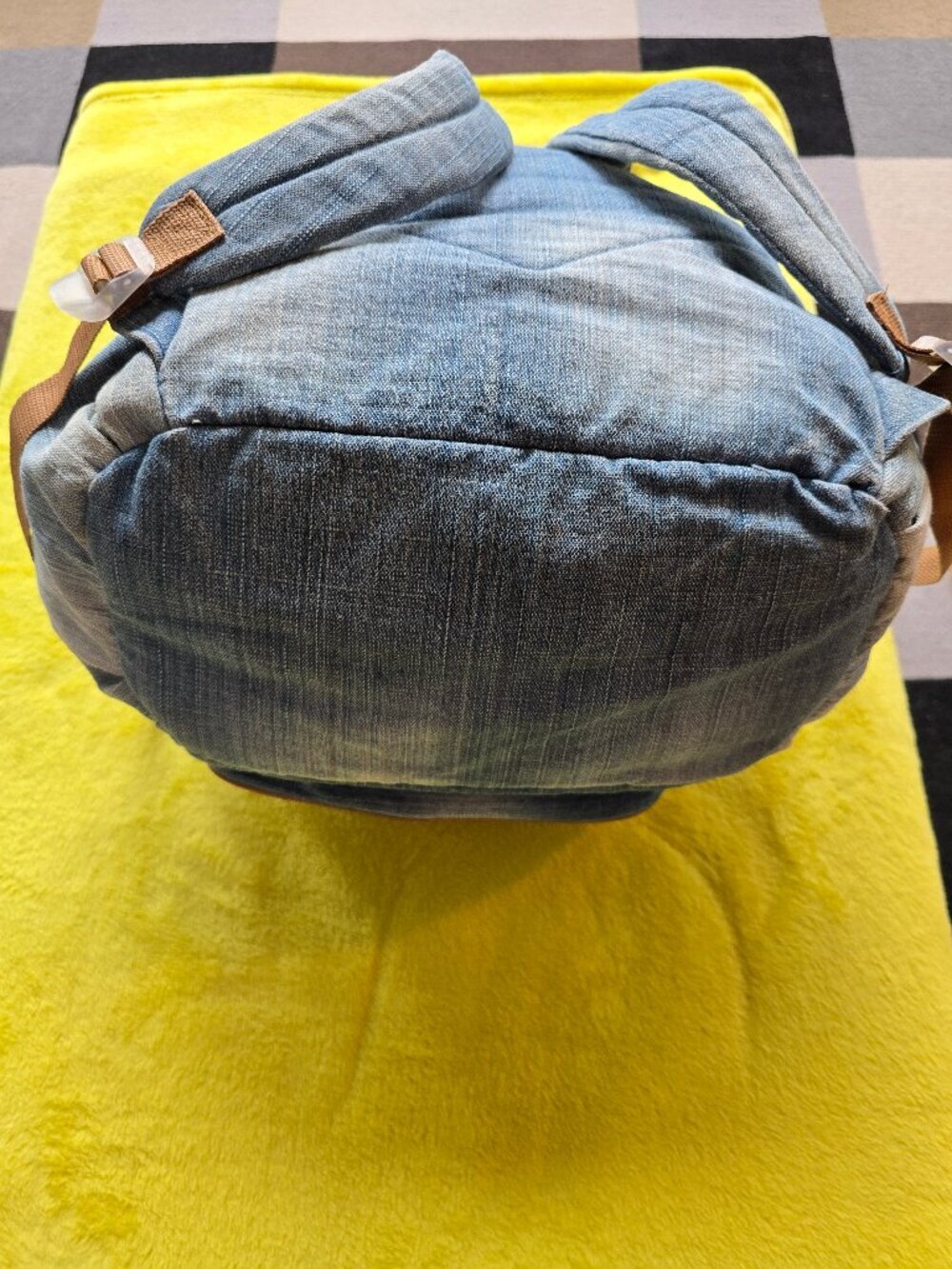 Madison & Dakota light wash denim Backpack-Casual Y2K Boho Bookbag - Picture 5 of 6